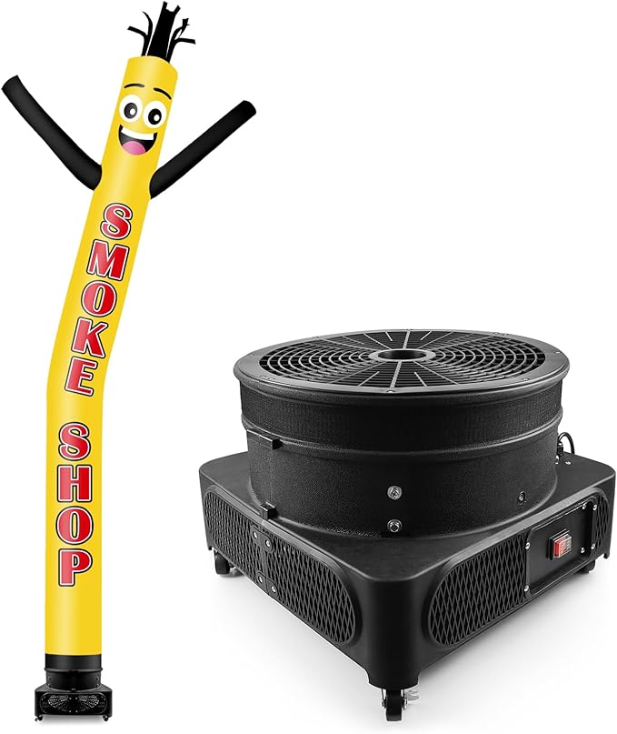 20FT Tall Inflatable Tube Man Smoke Shop Wacky Wavy Dancing Guy with 1.5 HP Weather-Resistant Blower (18''Diameter) for Outdoor Decoration Advertising Business Promotion