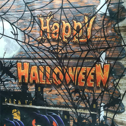 JAWO Halloween Shower Curtain Set, Ghost Pumpkin Horror Bat Rustic Farmhouse Decor Fall Autumn Festival Bath Curtains, 69x70 Inch, Hooks Included