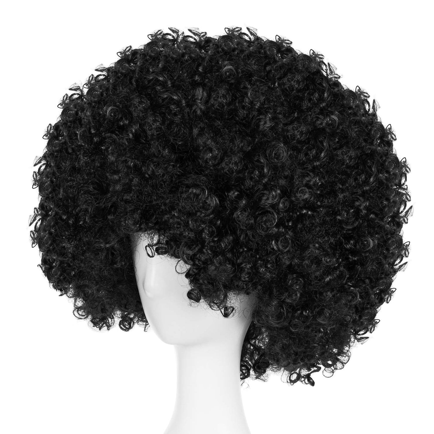 Joy Join Unisex Short Fluffy Afro Funny Wigs for Halloween,Holiday Party Clown Costume (Black)