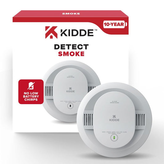 Kidde Smoke Detector, 10-Year Battery Powered, with LED Status Lights, 85 dB Alarm, 5-inches, 20SD10, 1 Pack