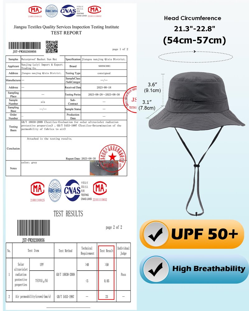 Womens Ponytail Sun Hat Packable UPF50+ Waterproof Bucket Hat Hiking Fishing Safari Hat Foldable Beach Hat Dark Grey