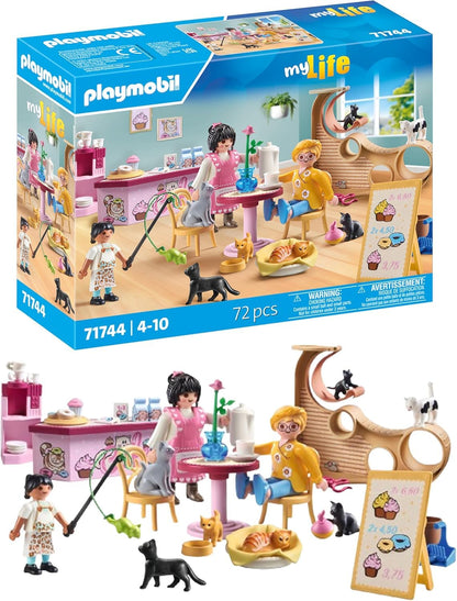 Playmobil | My Life | Cat Café | Cat Toy for Kids | Animal Figures Set | Toy for Children Aged 4 and Over | 71744