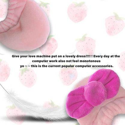 Kakurookie 23'' - 34'' Computer Monitor Protective Cover with Cat Ear Design, Cute Monitor Dust Cover with Furry Design, Elastic Dustproof, Suitable for PC, Tablet, TV