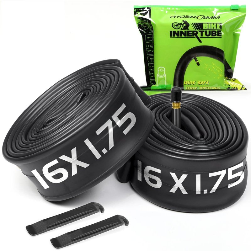 2 Pack 16" Kids Bike Inner Tubes Fit 1.75/1.95/2.125 with 32mm Schrader Valve, 16'' x 1.75/2.125 Tyre Tube with 2PCS Levers, 16'' Bike Tube Compatible with Kids/Road Bikes by Hydencamm (2 of One Size)