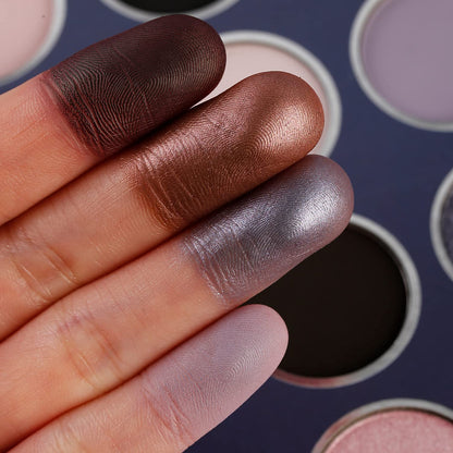 DE'LANCI Smokey Grey Eyeshadow Palette, Black Gray Smoky Eye Shadow Pallet Goth Halloween Makeup, Matte Shimmer Neutral Silver Eyeshadow Pallets, Long Lasting Natural Nude Makeup Palette, Cruelty Free