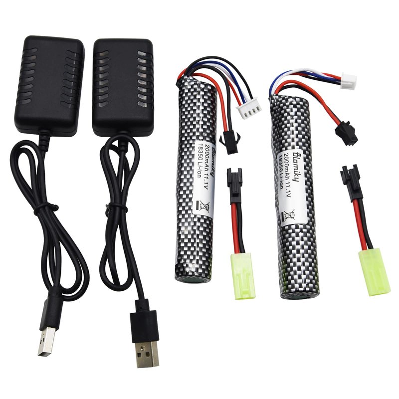 Blomiky 11.1V 2000mAH Li-ion 3S Rechargeable Battery Suitable for Air Soft Splatter Blaster / 183503 * 2