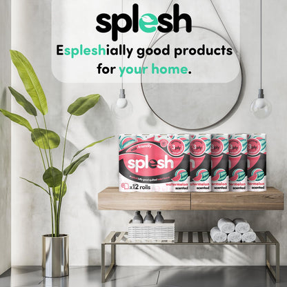 Splesh by Cusheen 3-ply Toilet Roll - Watermelon Fragrance (72 Pack) Soft, Quilted Bulk Toilet Rolls, Toilet Tissue and Loo Rolls – Eco-Friendly Toilet Paper Sustainably Crafted in The UK