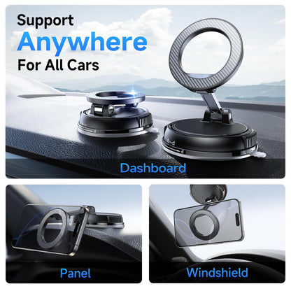 Car Phone Holder for Magsafe [78+LBS Strongest Suction & 2400gf Magnetic] 360° Adjustable Car Phone Mount, Phone Holders for Your Car for iPhone 17 Pro Max 16 15 14 13 12 Air Plus (Carbon Fiber)