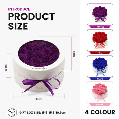 Valentines Day Flowers Roses Gifts for Her,16pcs Red Forever Preserved Roses in Heart Shape Gift Box,Valentines Day Delivery Prime Gifts-Roses Gifts for Women,Mom.
