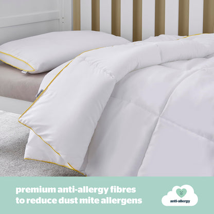 Silentnight Safe Nights Luxury Cot Bed Duvet and Pillow Bed Set – Anti Allergy 4 Tog Junior Quilt and Breathable Toddler Pillow for Children, Kids, Toddlers – Hypoallergenic and Machine Washable