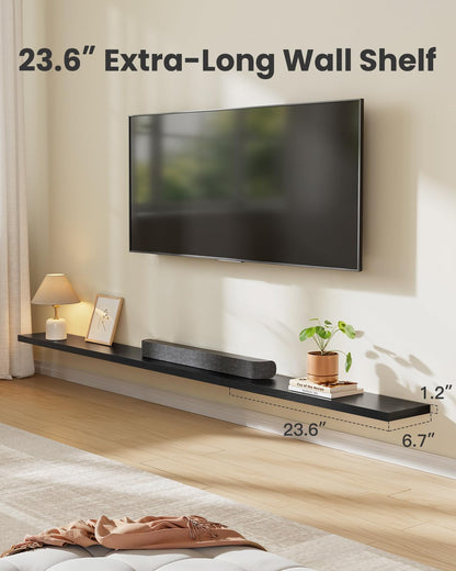 AMADA HOMEFURNISHING Floating Shelves for Wall, Wall Shelves for Living Room, Bedroom, Bathroom, Kitchen & Home Office Organization, Bathroom Shelves with Hidden Brackets, 22 lbs Max Load, AMFS44B