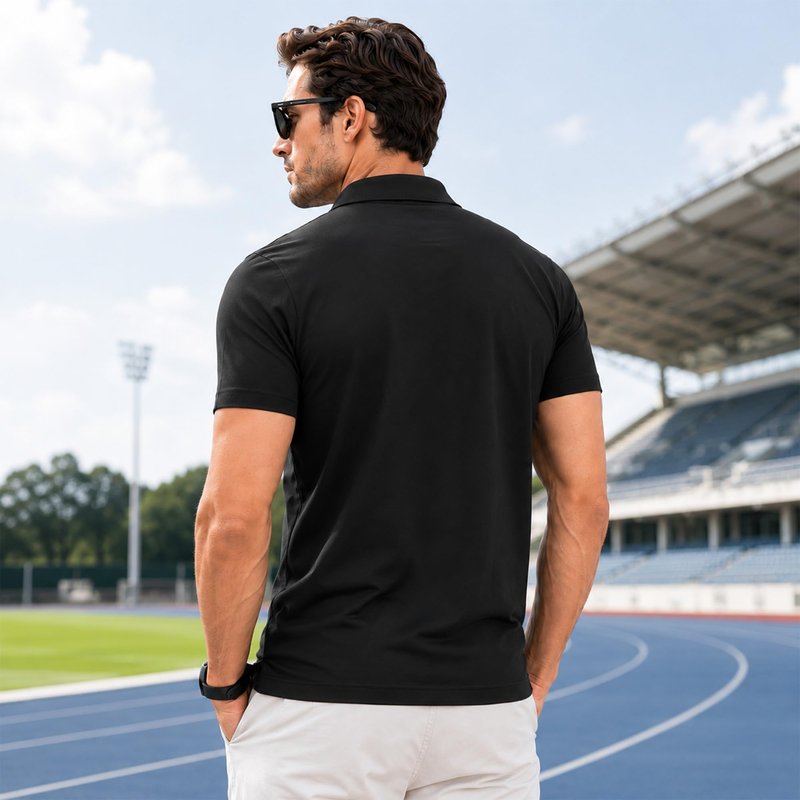 Polo Shirts for Men: Quick Dry Moisture Wicking High Elasticity Convenient Slim Fit Polo Runs Small Black