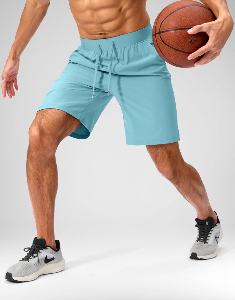 Soothfeel Men's Running Shorts with Zipper Pockets 9 Inch Lightweight Quick Dry Gym Sports Athletic Workout Basketball Shorts for Men (Hot Pink, XXXL)