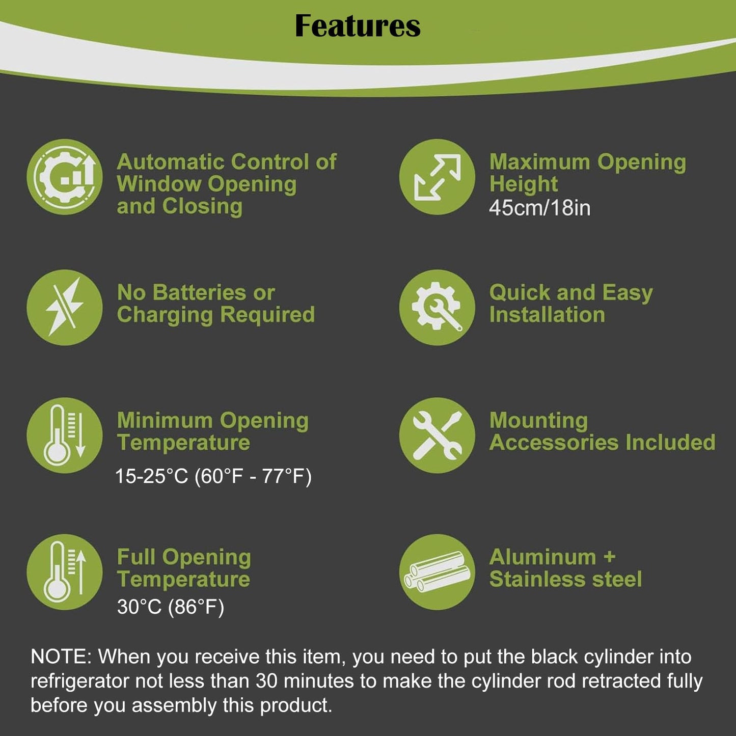 2PCS Auto Roof Vent Opener Automatic Greenhouse Window Opener for Ventilation Solar Heat Sensitive Auto Vent Kit Agriculture Gardening Tools Automatic Greenhouses Supplies (Single Spring Lifts 15 Lbs)