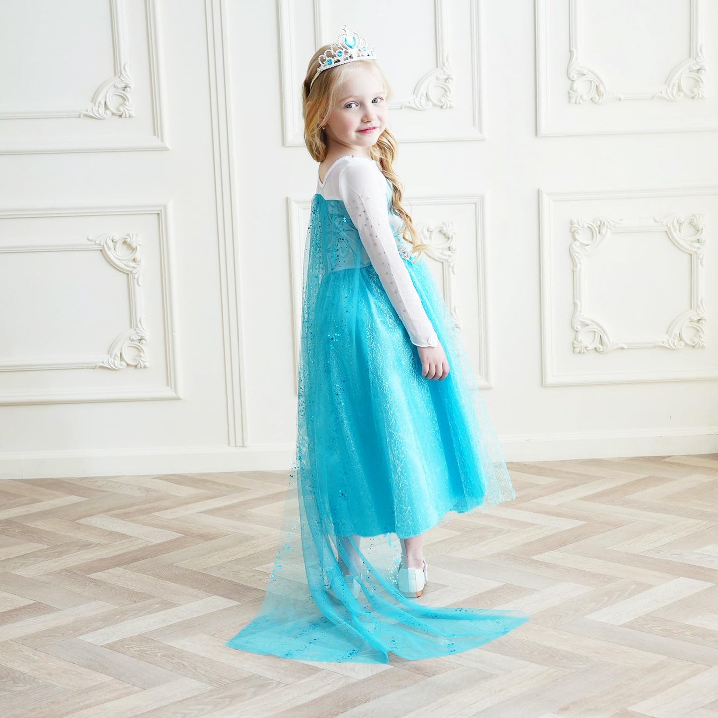 Girls Princess Dress Up Birthday Party Luxury Cosplay Costume Outfit with Accessories