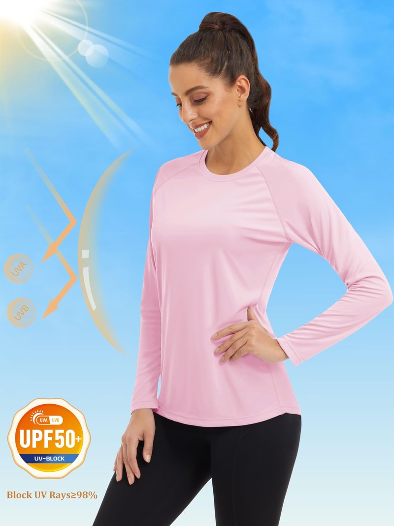 MAGCOMSEN Sun Protection Shirts for Women Long Sleeve UV Lightweight Moisture Wicking Summer T Shirt for Running Workout