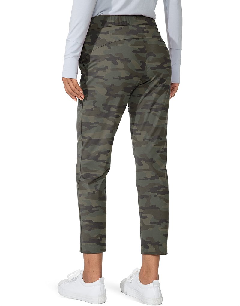 G Gradual Women's Pants with Deep Pockets 7/8 Stretch Sweatpants for Women Athletic, Golf, Lounge, Work (Green Camo, X-Large)