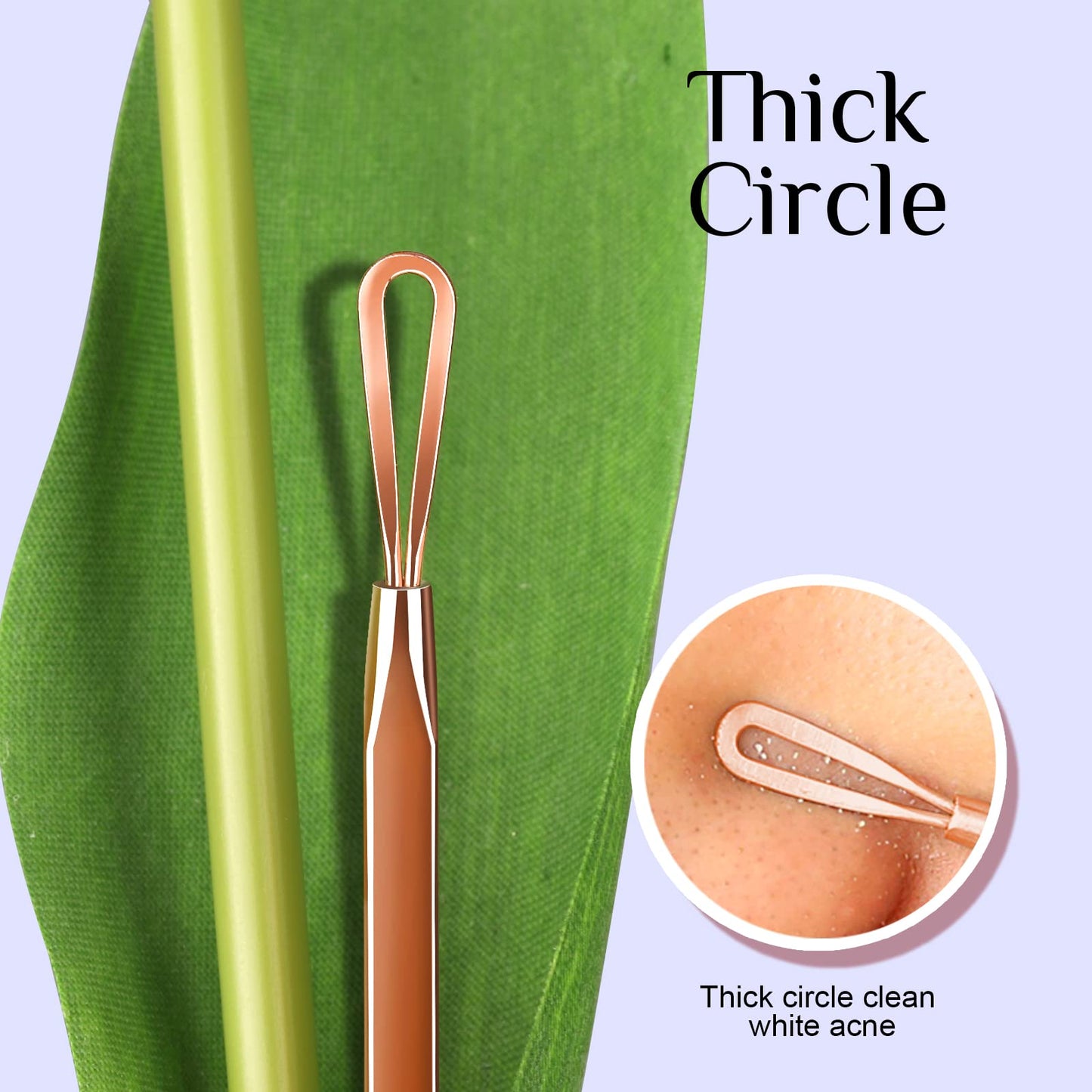 Teenitor Pimple Extractor Acne Treatment Tool Surgical Grade Blackhead Comedone Removal 2-in-1 Popper Tool for Face Nose Blackhead Extractor Tool Silver