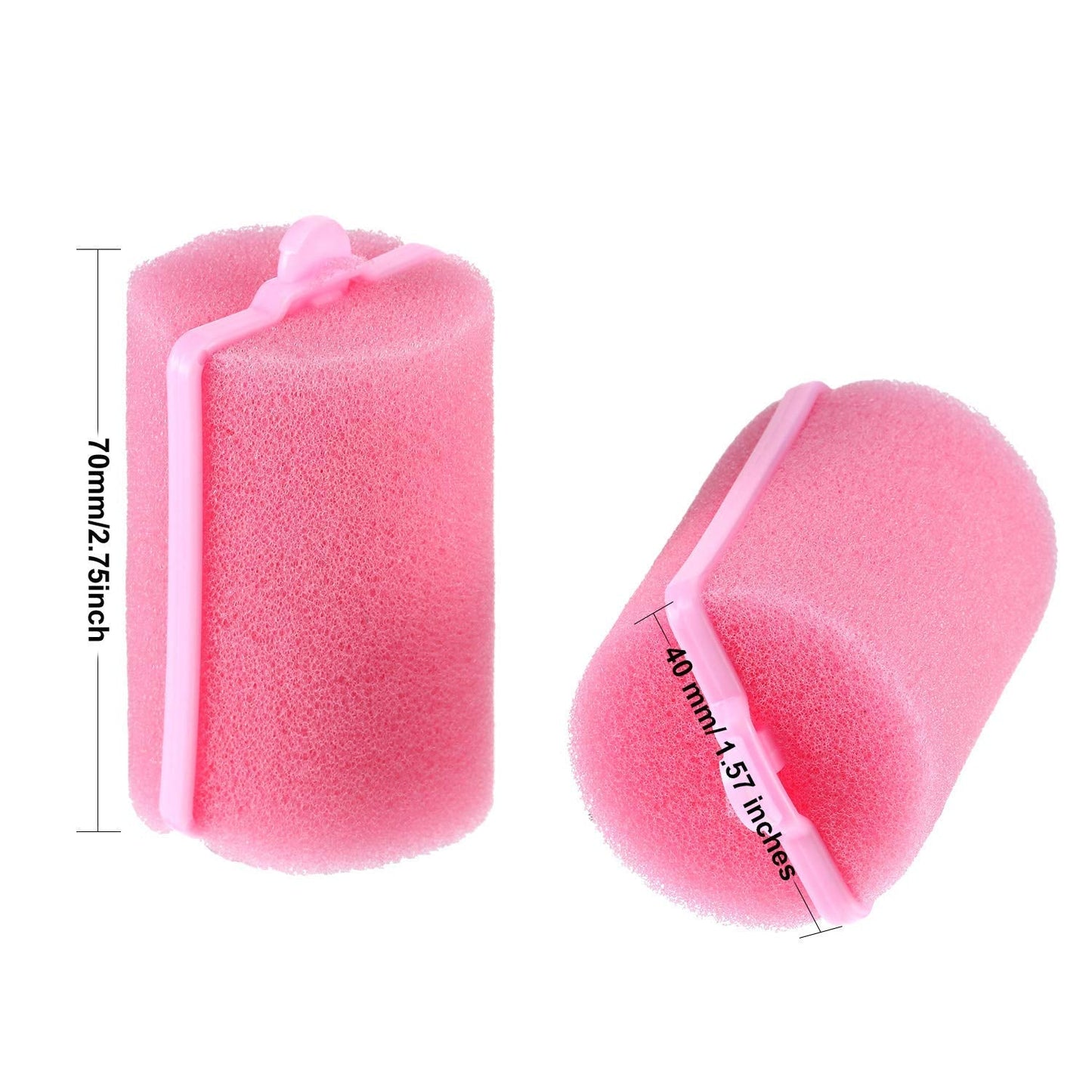 Geyoga 18 Pieces Sponge Hair Rollers Large Soft Foam Hair Styling Curlers Large Size Hairdressing Curlers for Women(1.6 x 2.8 Inches,Pink)