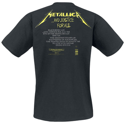 Metallica Men's Justice for All Tracks BL_TS: L T-Shirt, Black (Black Black), Large (Size:Large)