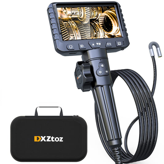 DXZtoz Two-Way Articulating Borescope, Industrial Endoscope with 0.33in Articulated Snake Camera, Video Inspection Scope with Light for Automotive Aircraft Mechanics- 5.5FT
