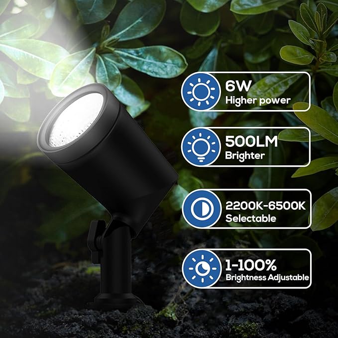 ZYAN Outdoor Waterproof IP65 Landscape Spotlights, Powered Supply Yard Garden Spot Lights for Outside Plant Tree, Landscape Lighting for Path, Patio, Walkway-4 Pack