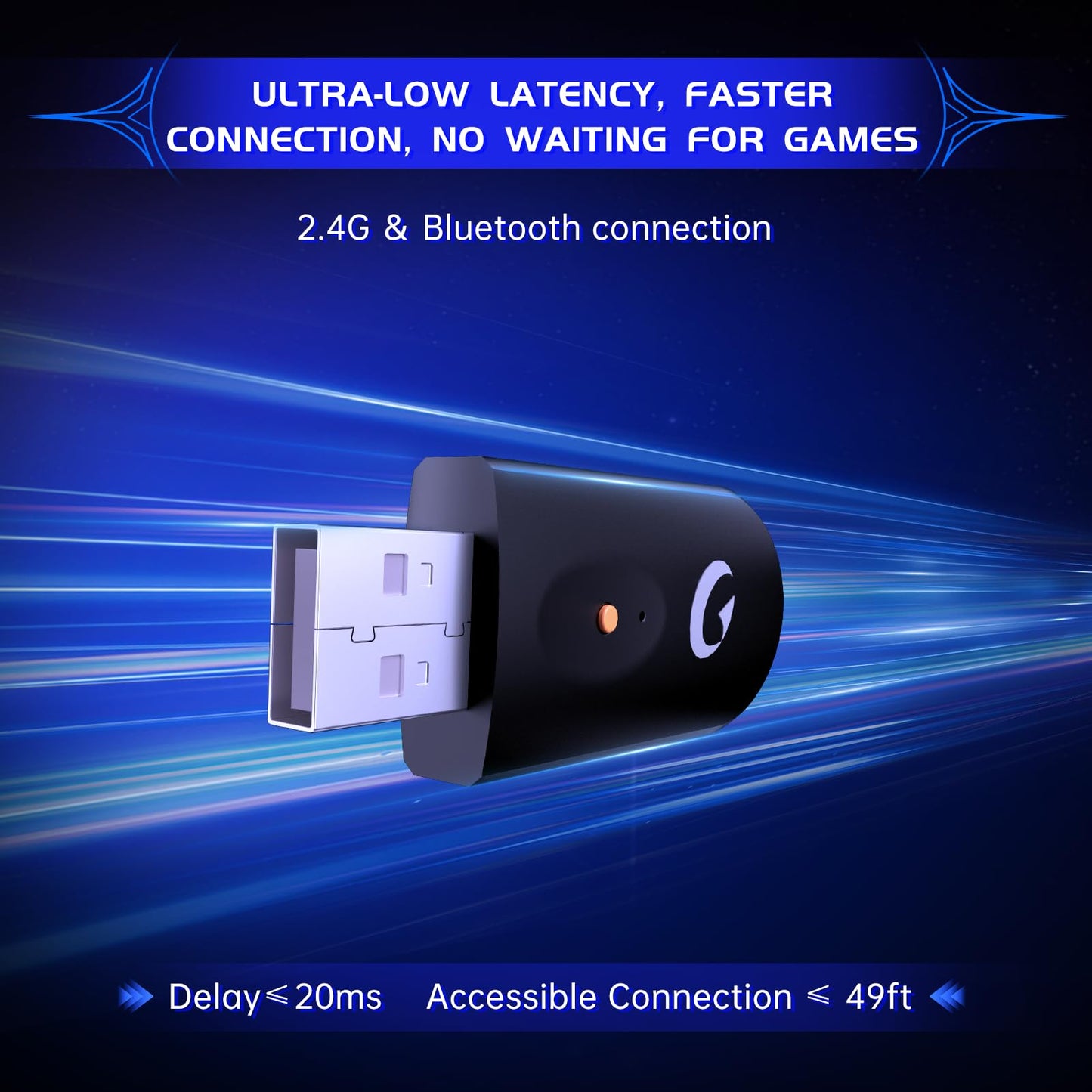 Gvyugke Gaming Headset Wireless 2.4GHz for PS5, PS4 Fortnite/Call of Duty/FPS Gamers, PC, Switch, Bluetooth 5.3 Gaming Headphones with ENC Microphone, Surround Sound, 40+H Battery (Black)