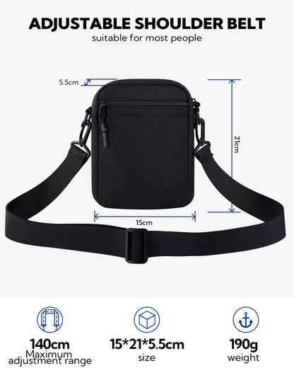 Waterfly Mens Cross Body Bag: Shoulder Bag Small Messenger Bag Casual Crossbody Chest Sling Bag for Working Travel Daily