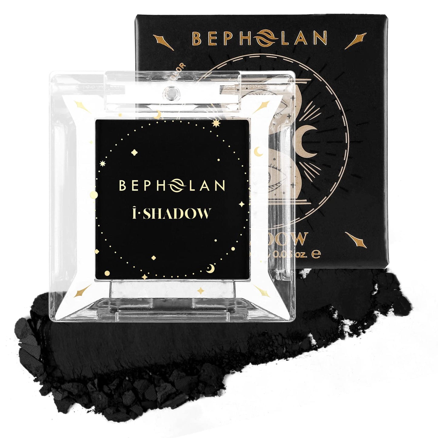 BEPHOLAN Single Matte Black Eyeshadow Palette,Cake Eyeliner Powder Goth Makeup Eyeshadow, Black Gothic Vampire Blood Makeup,Black Rose