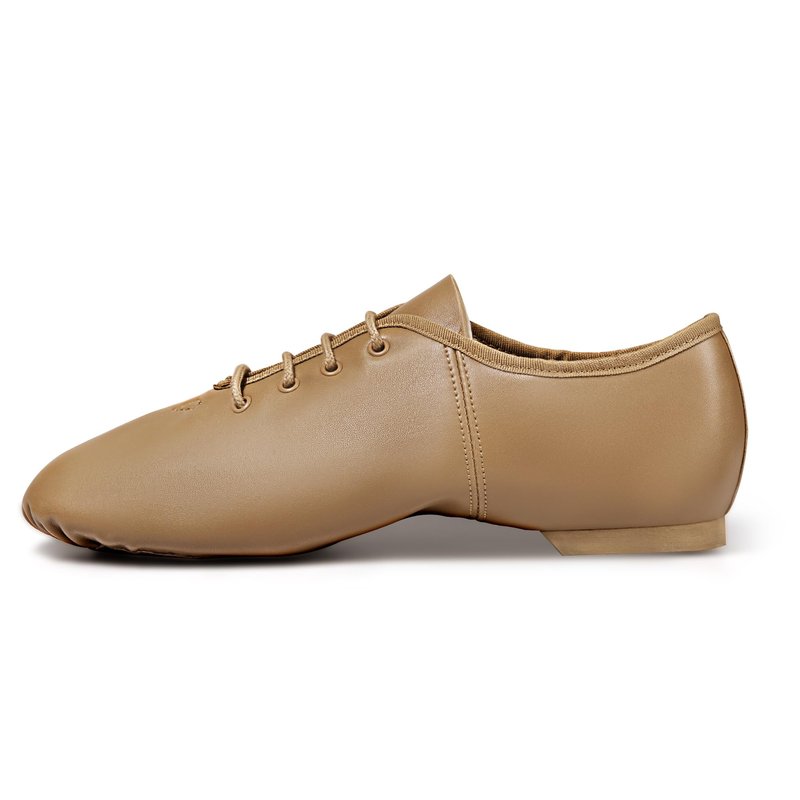 Linodes Leather Lace Up Unisex Jazz Shoe for Women and Men's Dance Shoes Brown 8.5M UPD