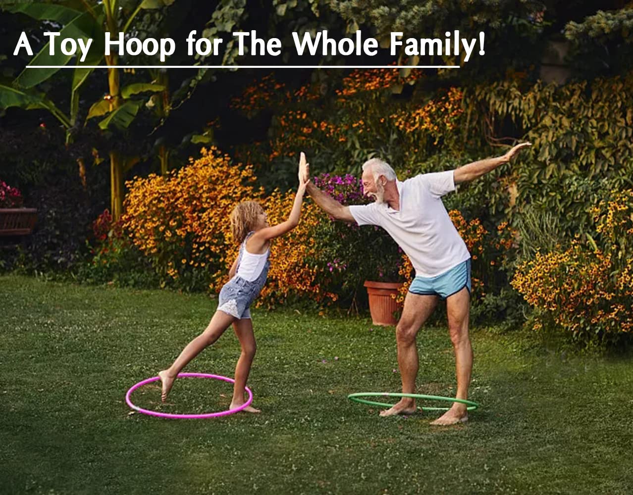 Beakabao Exercise Hoops Set for Kids(6 Parts), Weight and Size Adjustable Detachable Fitness Toys, Suitable for Gymnastics, Dance, Party, Games and Pet Training, 29 Inches