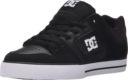 DC mens Pure Casual Skate Shoe, Black/Black/White, 10.5 US