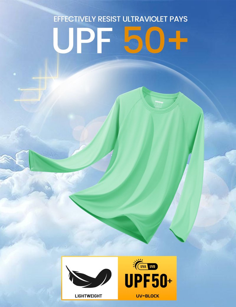 MAGCOMSEN Hiking Shirts for Men Long Sleeve Running Shirts Quick Dry Shirts UV Protection T Shirts UPF 50+ Athletic Shirts