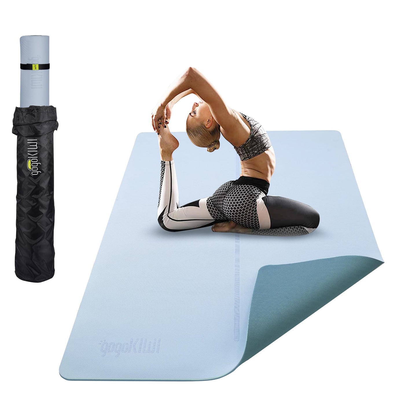 Large Yoga Mat (6'x4') – 1/4" & 1/2" Thick Exercise Mats for Home Workout, Extra Wide Workout Mats for Home Gym, Yoga, Pilates, Stretching, Floor & More