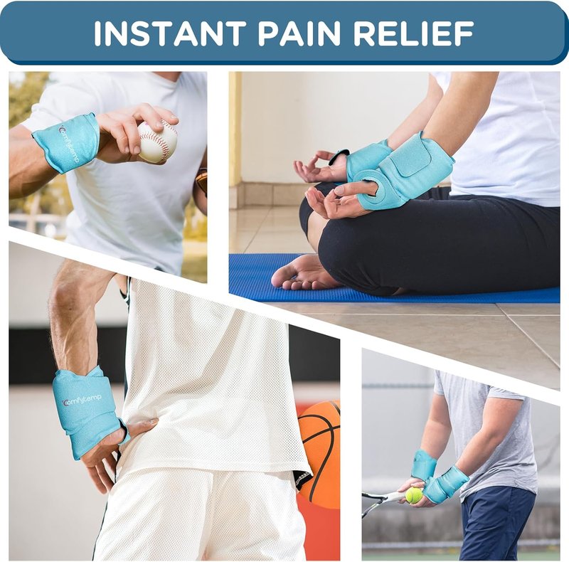 Wrist Ice Pack Wrap for Carpal Tunnel Relief | Reusable Gel Compress for Hand Pain - 2 Packs