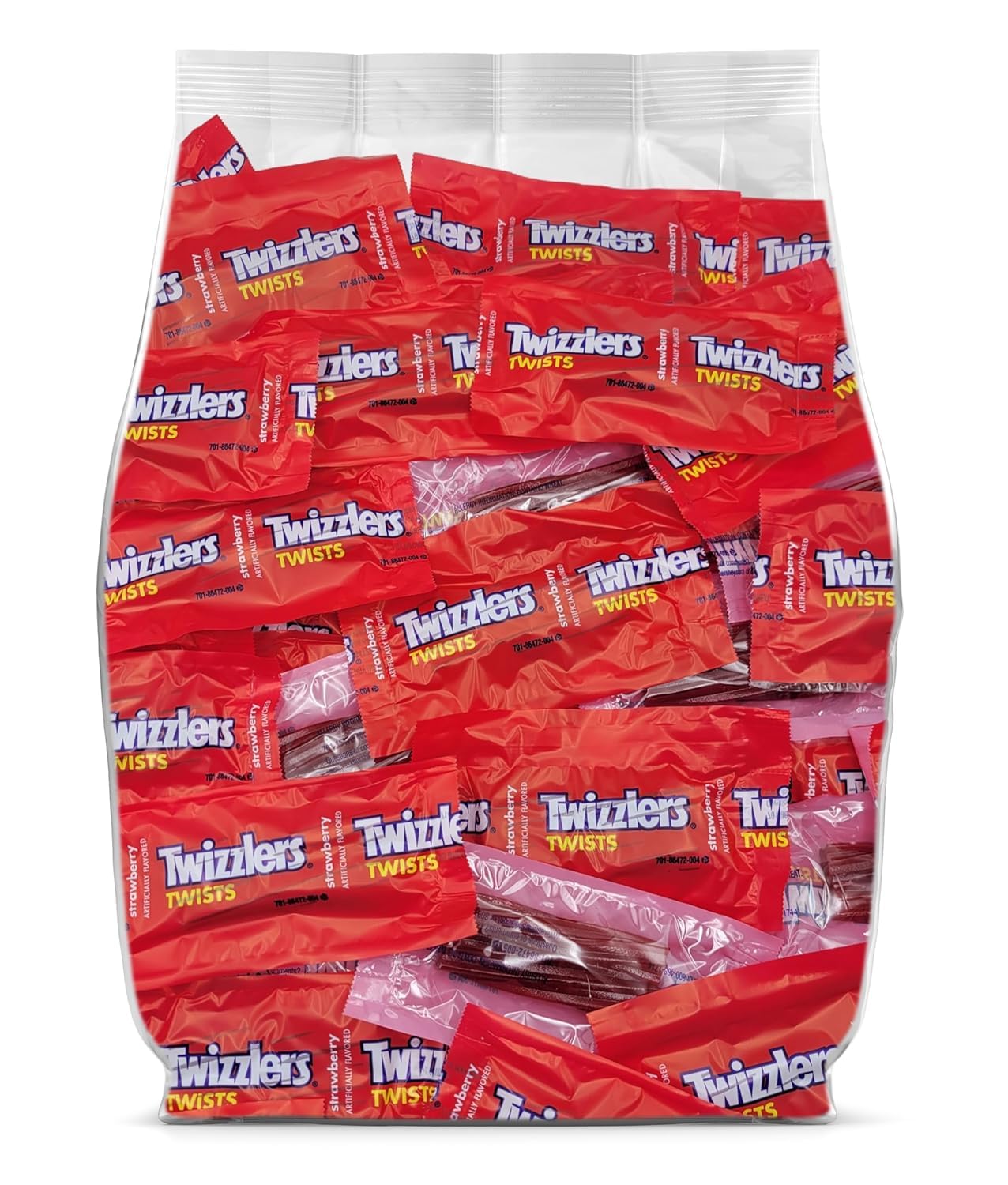 Twizzlers Strawberry Licorice Candy - 95 Strawberry Twizzlers Individually Wrapped Fun Size Candy - Bulk Individually Wrapped Candy - 95 Pieces