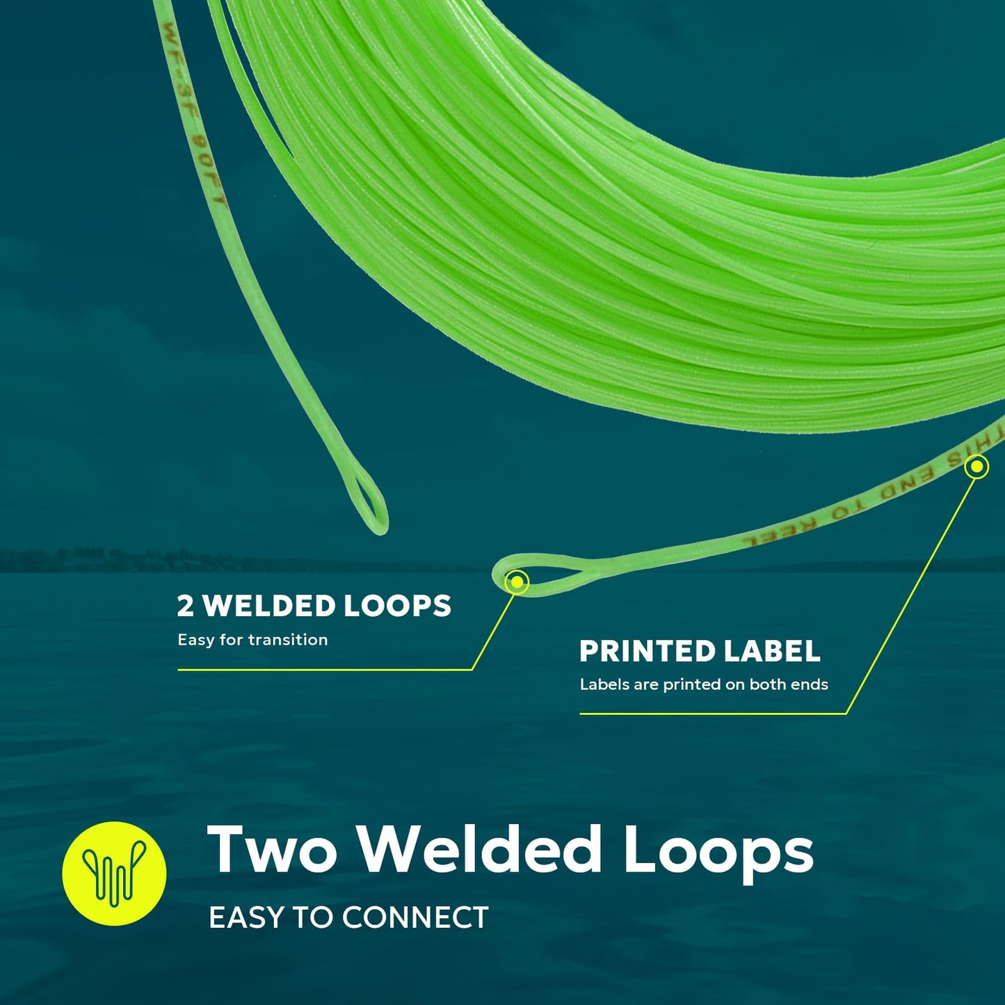 SF Fly Fishing Line with Welded Loop Weight Forward Floating Fly Line WF3F 90FT