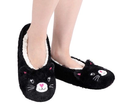 Panda Bros Slipper Socks With Non-Slip Grippers, Cute Fuzzy Warm Cat Animal House Slippers