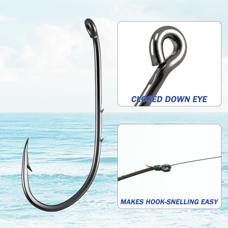 Dr.Fish 100 Pack Baitholder Hooks Freshwater Fishing Hooks, Down Eye, Offset, Walleye/Trout/Crappie/Panfish/Bluegill Saltwater Fishing #10