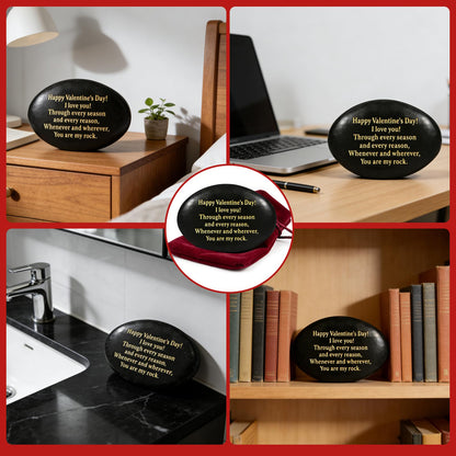 Sundrence Valentines Day Gifts for Him and Her - You are My Rock Engraved Gifts for Boyfriend, Girfriend, Husband, Wife, Men, Women - Polished Black Pebble Regalos para el 14 de febrero para Hombre