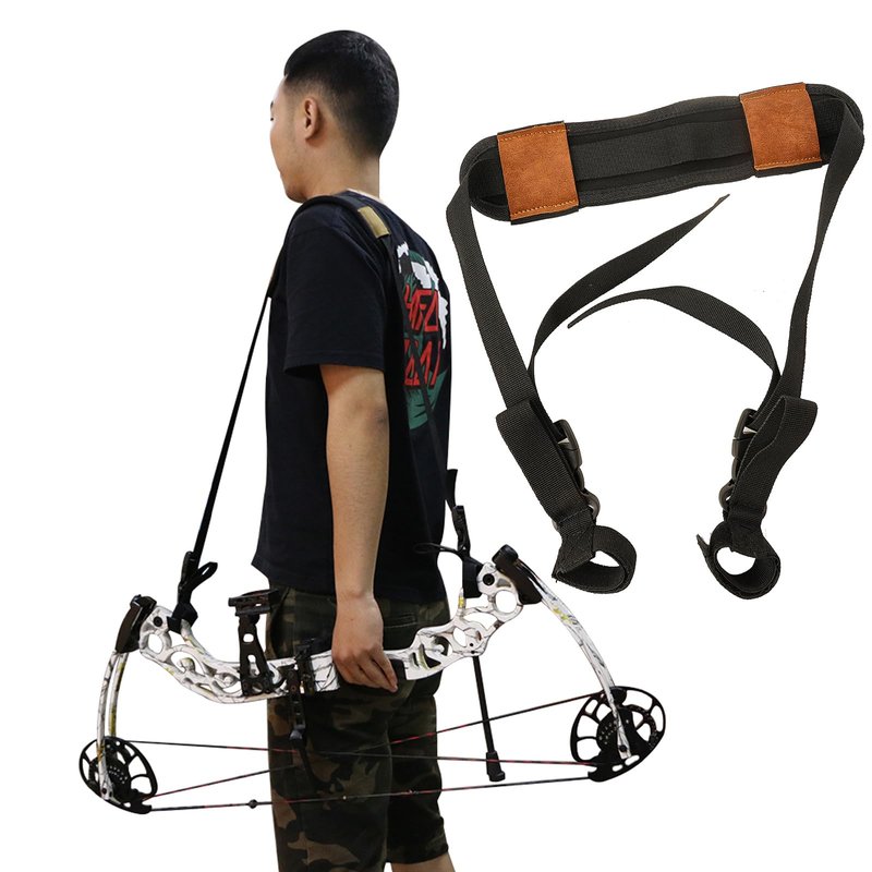 TOPARCHERY Padded Compound Bow Sling Strap, Quick Release Detachable Adjustable Nylon Bow Sling for Hunting Archery, Compound Bow Shoulder Strap