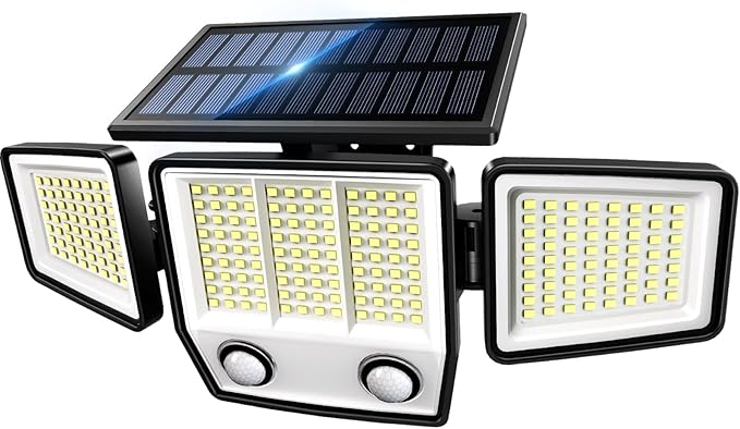 Solar Motion Sensor Outdoor Lights Waterproof - 3000LM 3 Modes Security Lights Outdoor 270° Illumination IP65 LED Solar Flood Wall Light for Garden Yard Patio Pathway (Modern, 1)