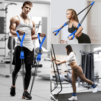 Heavy Exercise Bands Resistance Bands Set for Working Out, 300lbs Fitness Workout Bands with Handles, Door Anchor, Leg Ankle Straps, Home Gym Workout Equipment for Men Strength Training Stretching