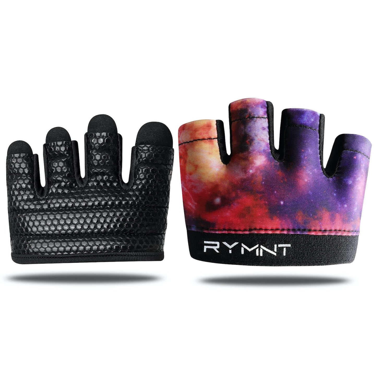 RYMNT Minimal Workout Gloves, Micro Weight Lifting Gloves Grip Pads with Full Palm Protection & Extra Grip for Women Weightlifting,Gym,Cross Training,Powerlifting,WODs.GalaxyPL-Large