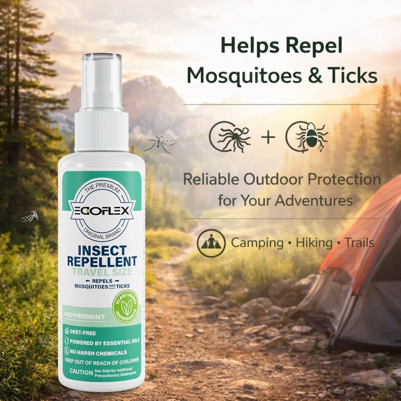 3-Pack Mosquito Repellent Spray - DEET-Free Bug Spray Travel Size TSA Approved - Mosquito, Tick & Insect Killer Deterrent with Natural Essential Oils - Peppermint Scent - Safe for Family - 3 Fl Oz