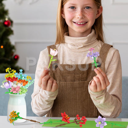 Christmas Advent Calendar 2025, Flower Building Blocks, 24 Days Countdown Calendar Toys, Building Brick Toys Party Favors, Xmas Gifts