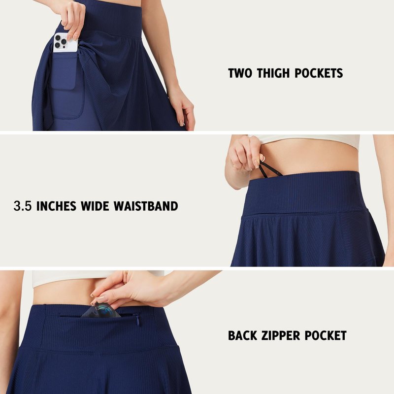 ANIVIVO Womens Tennis Skirt Athletic Golf Skorts for Women with Pockets Running Workout Skorts Skirts High Waisted (Dark Blue,S)
