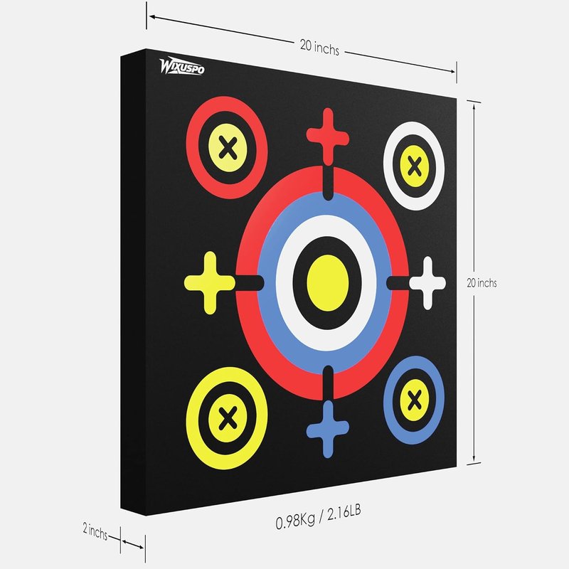 Foam Archery Target Set - 20'' x 20'' x 4'' High-Density Blocks | Portable & Foldable for Youth Practice (2 Pack)