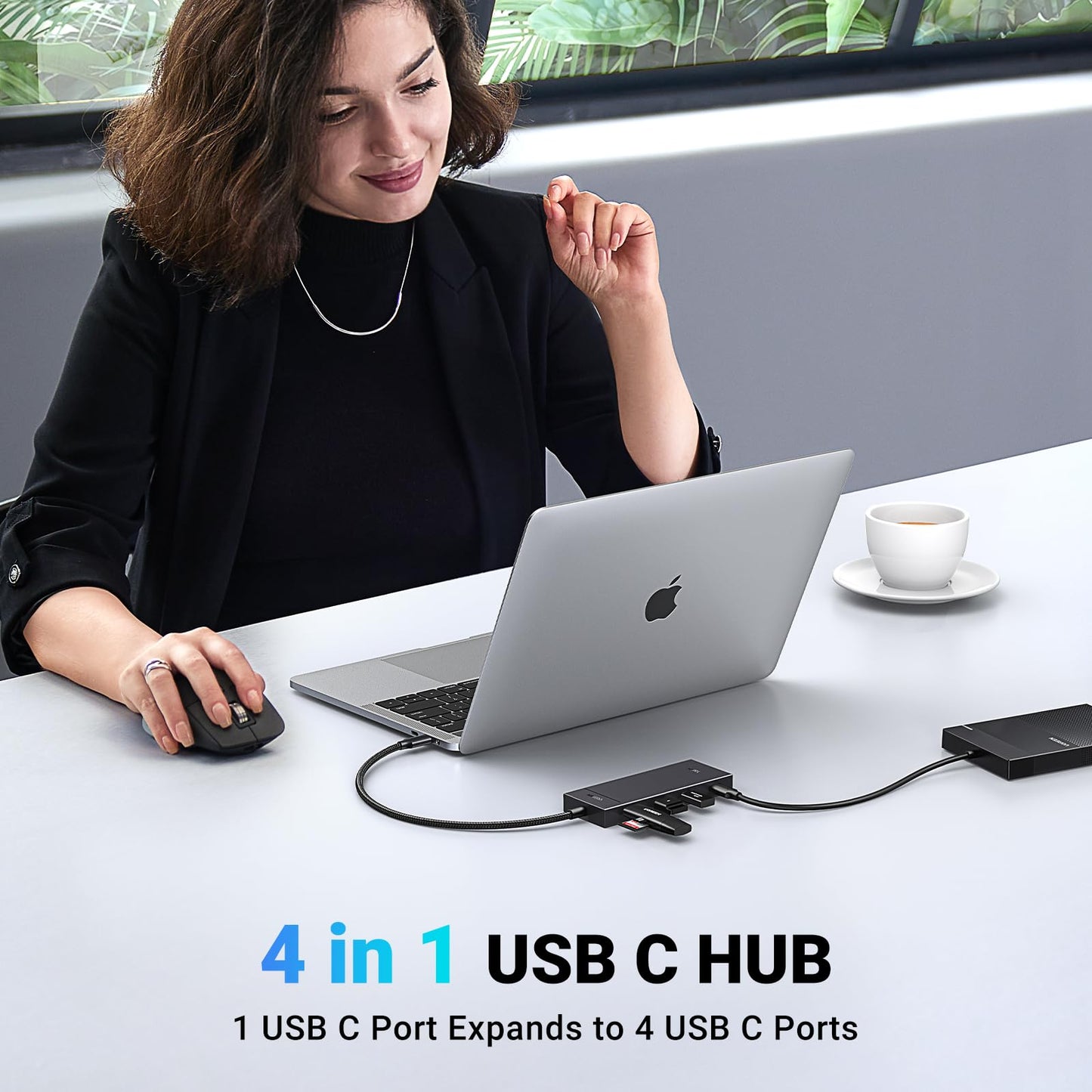 UGREEN 10Gbps USB C Hub, Splitter with 4 USB-C Ports, 30CM Cable, USB 3.2 Hub Multiport Adapter Compatible with MacBook Pro, MacBook Air, iPad Pro, iPad Mini 6 and iPhone 15/16/17, Plug and Play