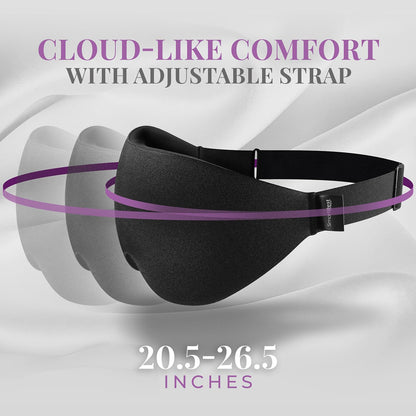 Sleep Mask [2 Pack] - Eye Mask for Sleeping - Patented, Contoured, 100% Blackout, Zero Pressure Sleeping Masks for Women and Men, Blindfold and Eye Covers - S2 Black